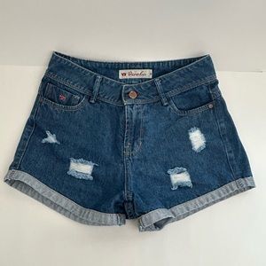 Viveka Women's Ripped Denim Skinny Shorts Size 6 (30)